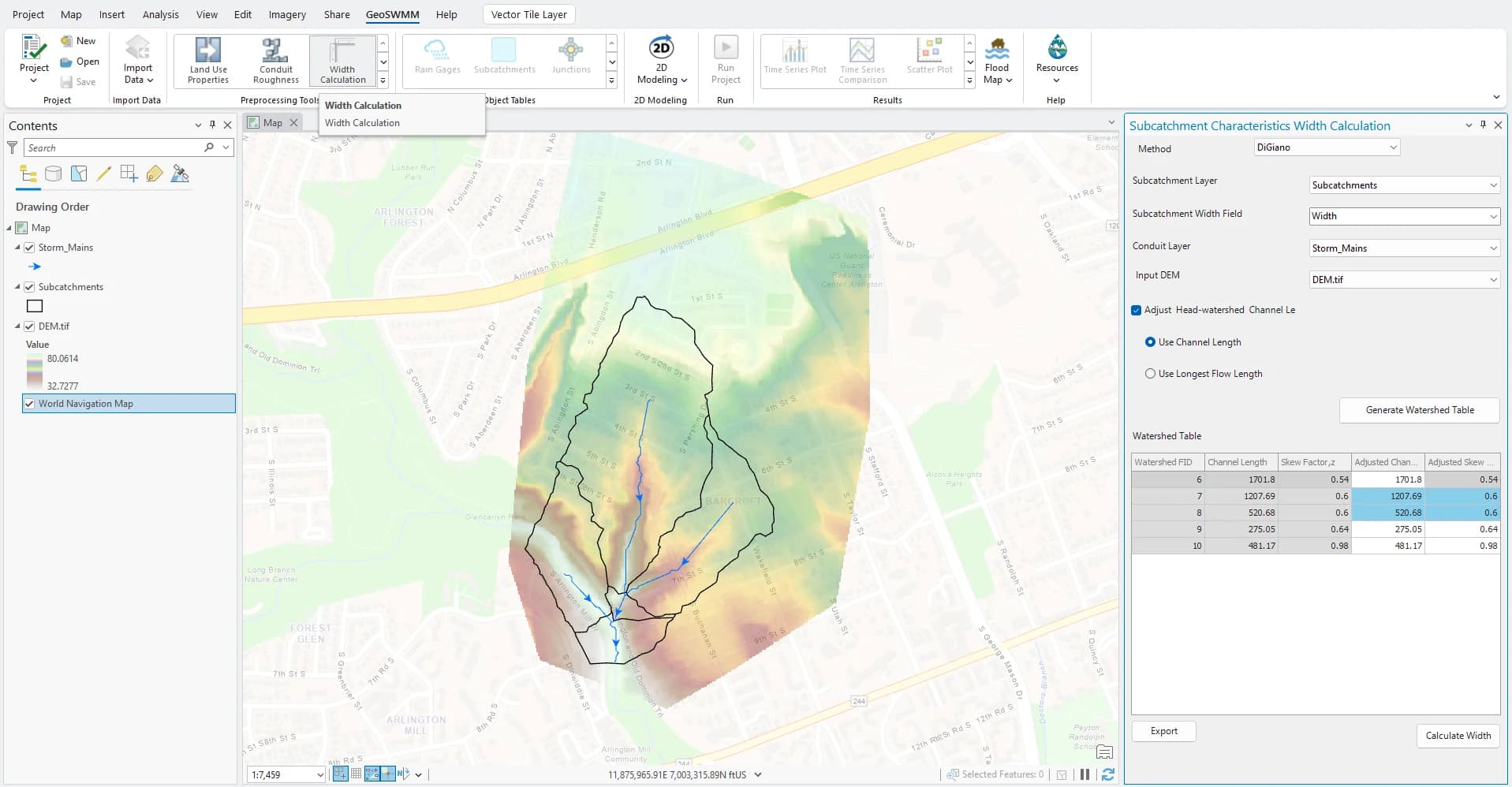 Watershed Delineation Tool interface
