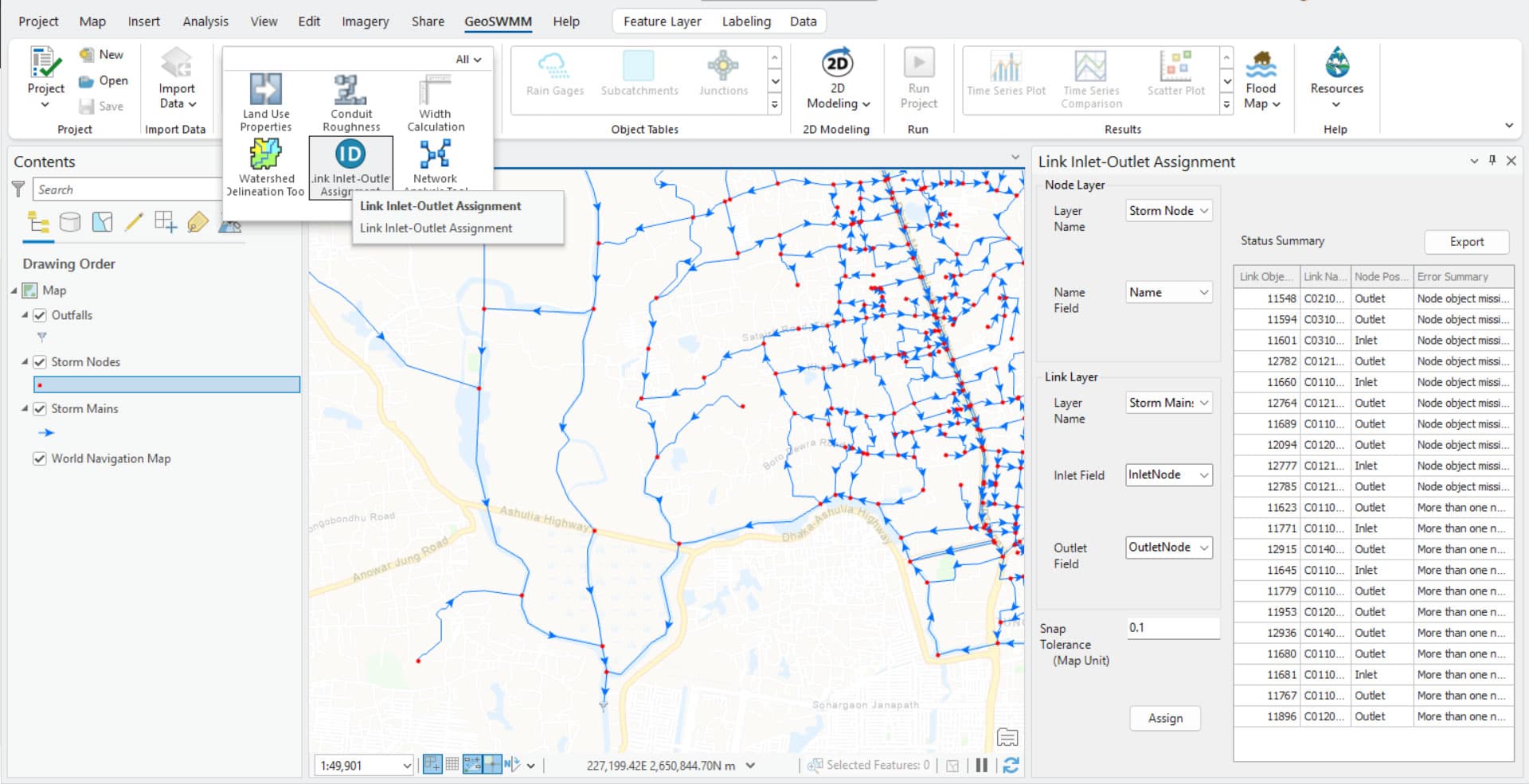 Land Use Properties interface