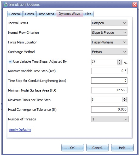 Fig 40: Dynamic Wave page in Options editor