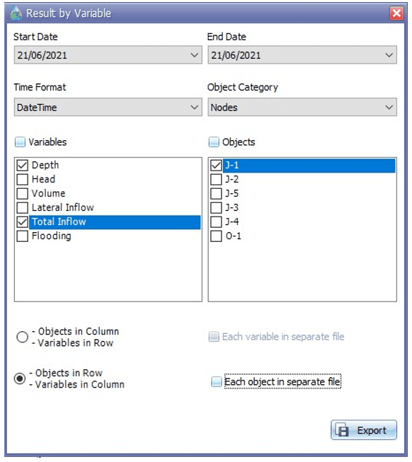 Fig 37: Export Output window