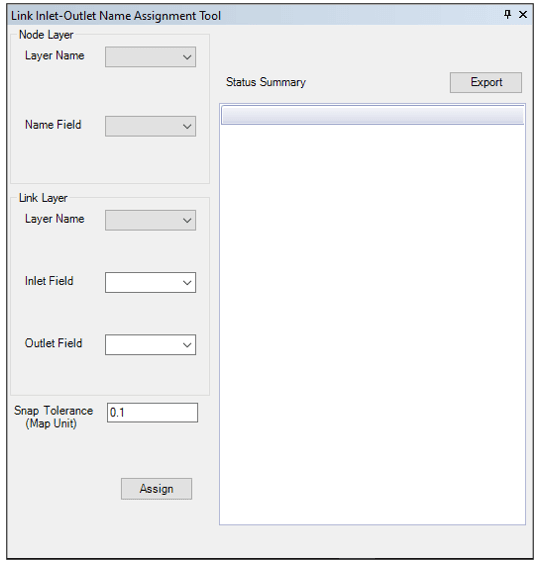 Fig. 90: Link Inlet-Outlet Assignment Tool window