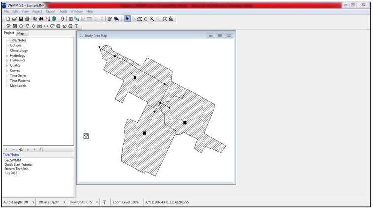 Fig 47: Model network file in EPASWMM