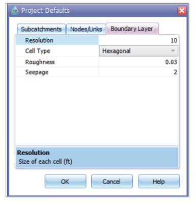 Fig.144: Project Defaults for Boundary Layer