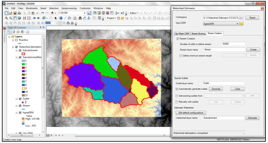 Fig.88: Result of catchment Delineation