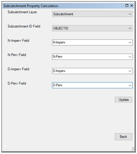 Fig.109: Subcatchment Land Use Property Calculation window