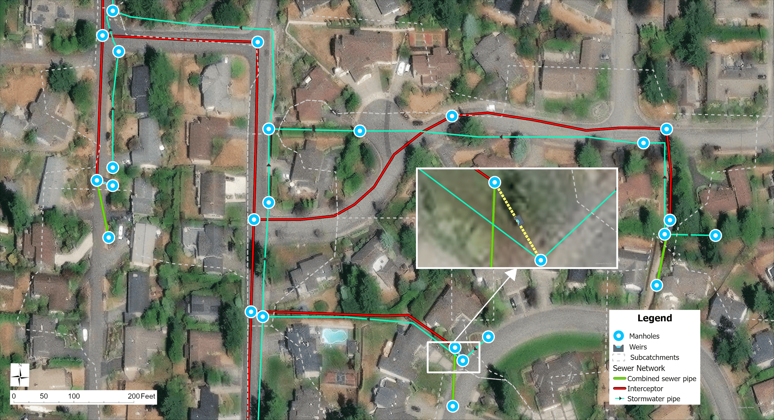 GeoSWMM Sanitary Sewer Design Sanitary sewer system modeling in GeoSWMM used for wastewater collection design and inflow and infiltration analysis