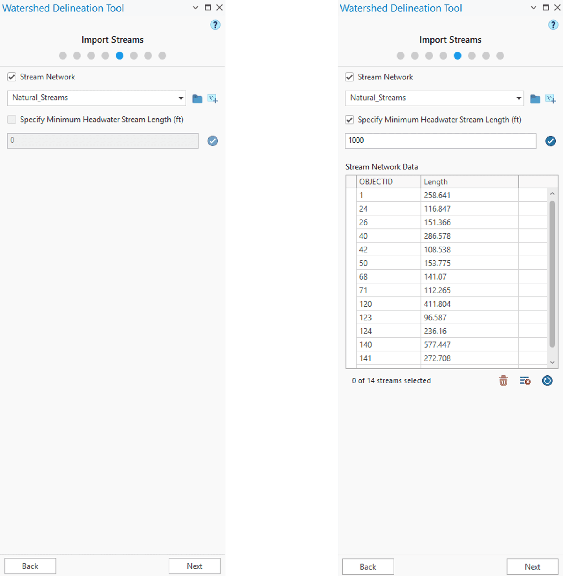 Figure 6.16 : Import Streams Window