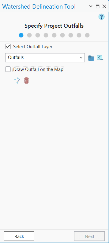 Figure 6.3: Specify Project Outfalls