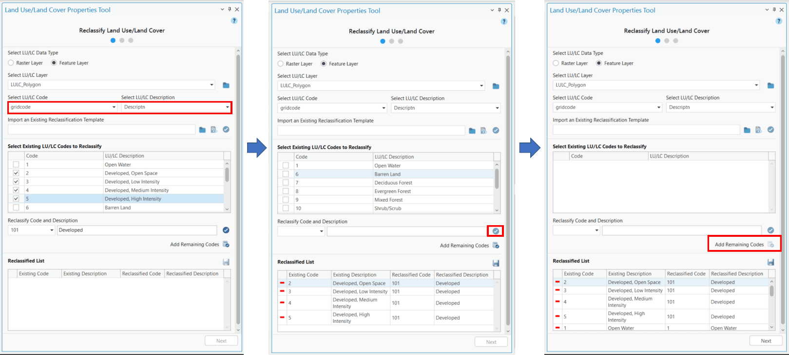 Figure 6.32 : Land Use /Land Cover Reclassification Window