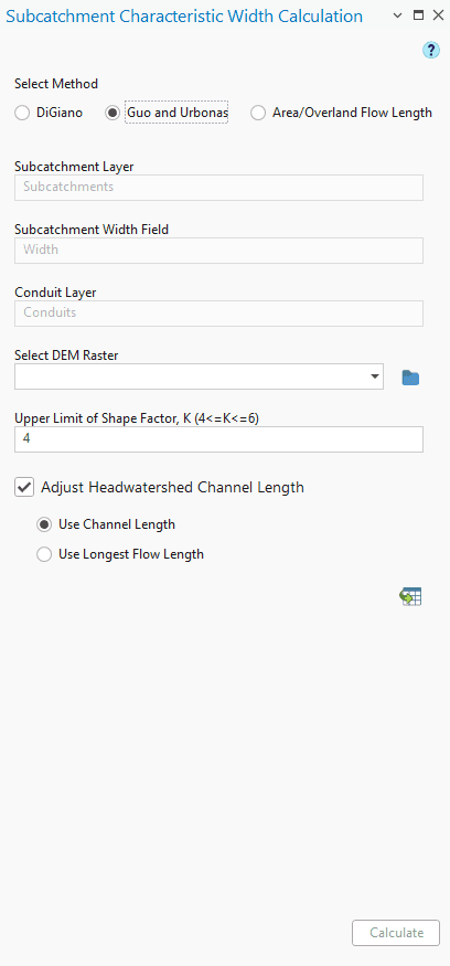 Figure 6.38 : Defining layers’ name in Flood Mapping Tool