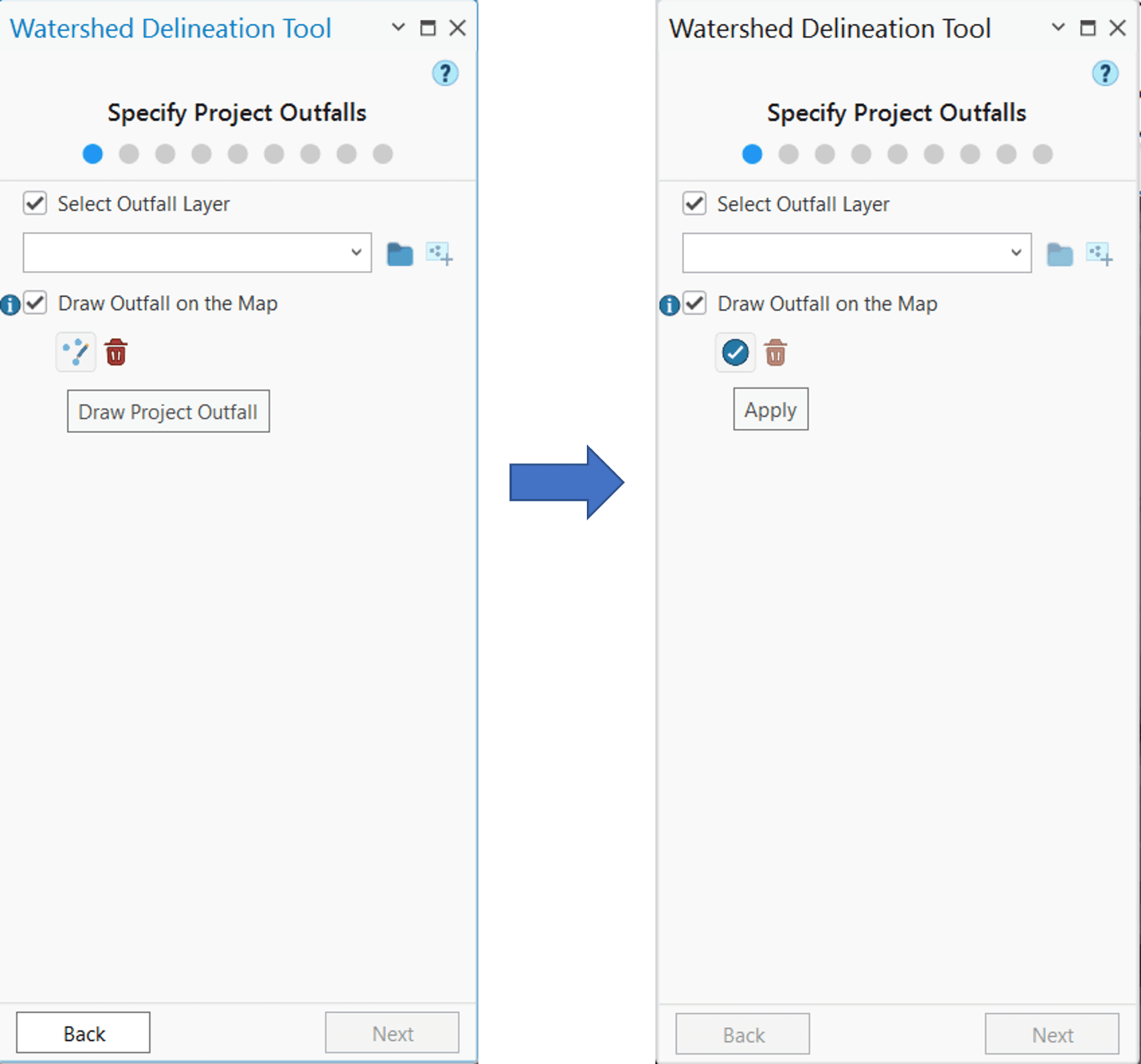 Figure 6.4: Draw/Delete Outfall Manually