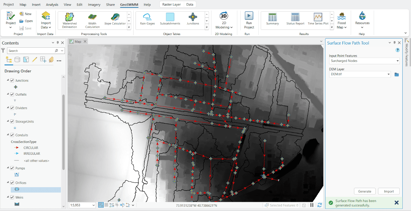 Figure 6.40: Surface Flow Path Generation