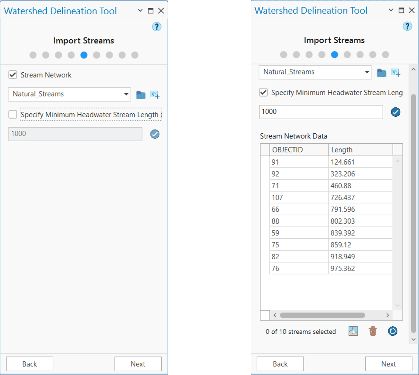 Figure 6.8: Import Streams Window