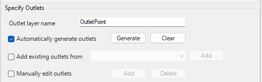 Fig.80: Options for Specifying Outlets