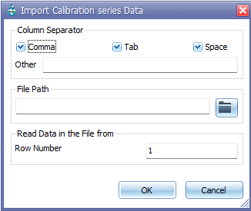 Figure 8.10: Calibration Series Data Import setting
