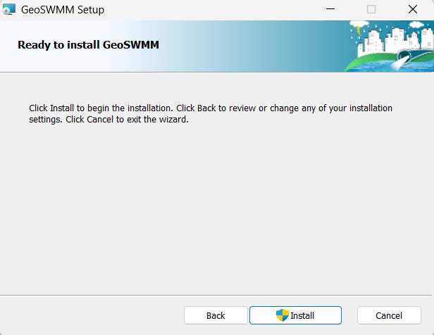 Figure 1.4 GeoSWMM Install Window