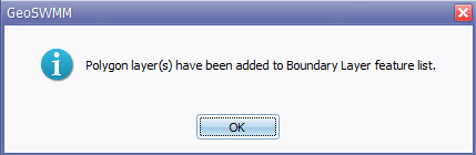 Figure 11.10 : Confirmation of importing layer as Boundary Layer