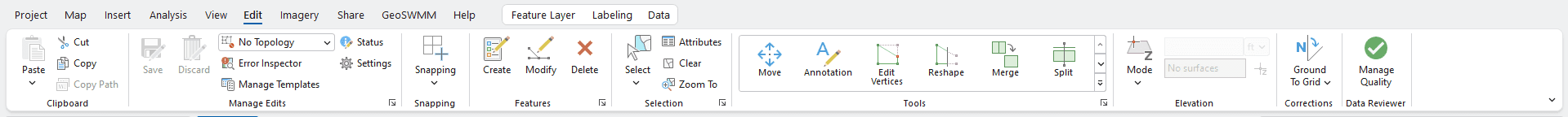 Figure 11.13 : Active ArcGIS Pro Edit Section
