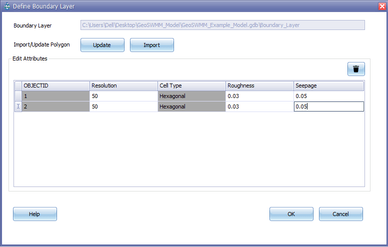 Figure 11.15 : Update edit from Define Boundary Layer Tool window