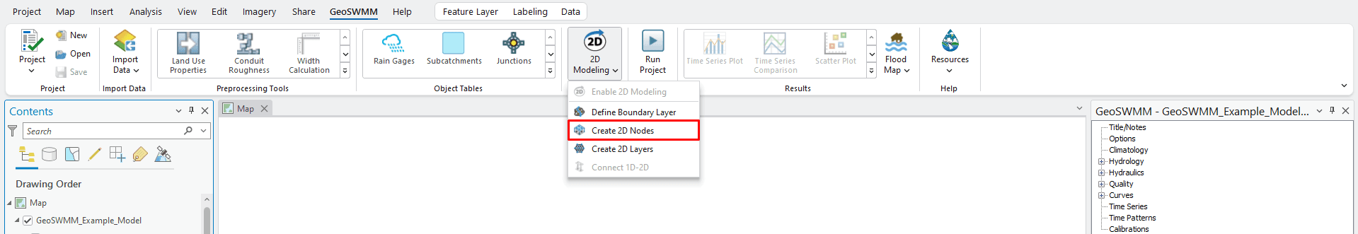 Figure 11.19 : Create 2D Nodes option in 2D Modeling Tool list