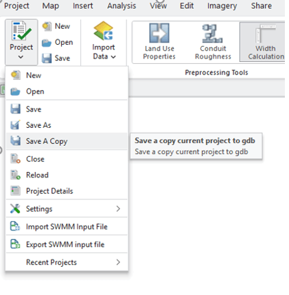 Figure 11.3 : Save a Copy of GeoSWMM Model
