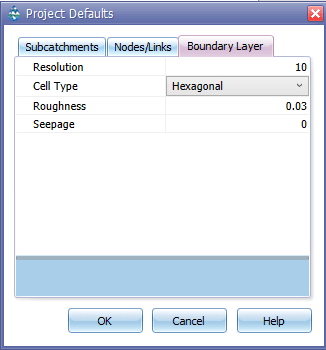 Figure 11.5 : Project Defaults for Boundary Layer