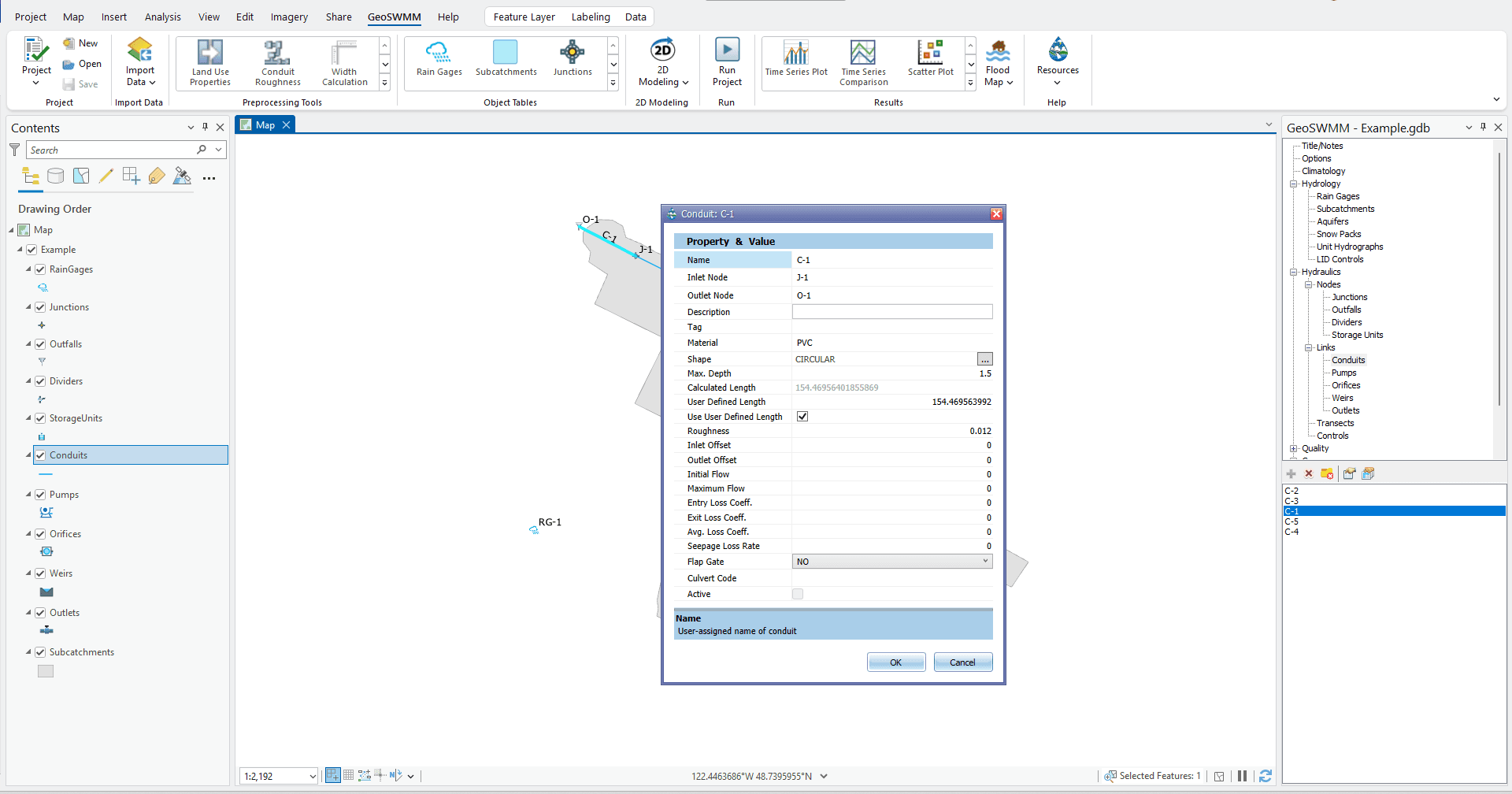 Figure 2.15 : Property editor for conduit objects