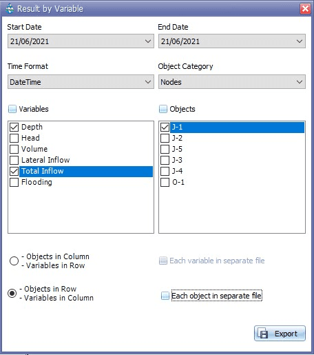 Figure 2.36 : Export Output window