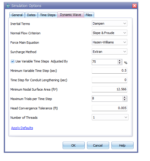 Figure 2.39 : Dynamic Wave page in Options editor