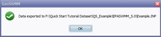 Figure 2.45 : Notification message after exporting model