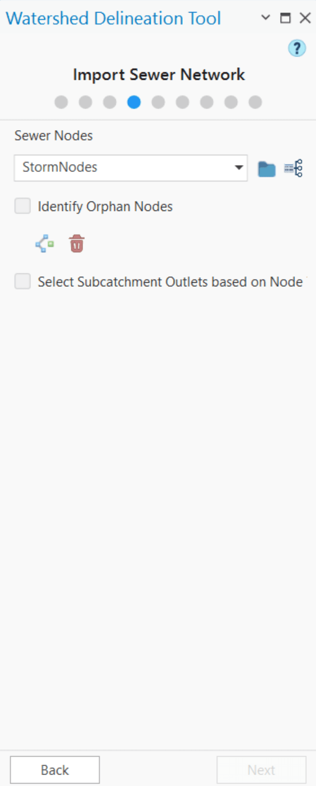 Figure 6.12 : Import Sewer Nodes