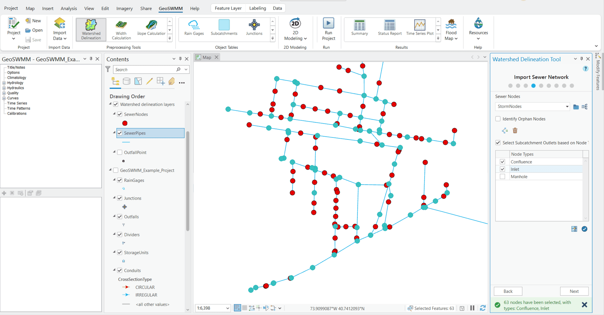 Figure 6.15 : Select Subcatchment Outlets