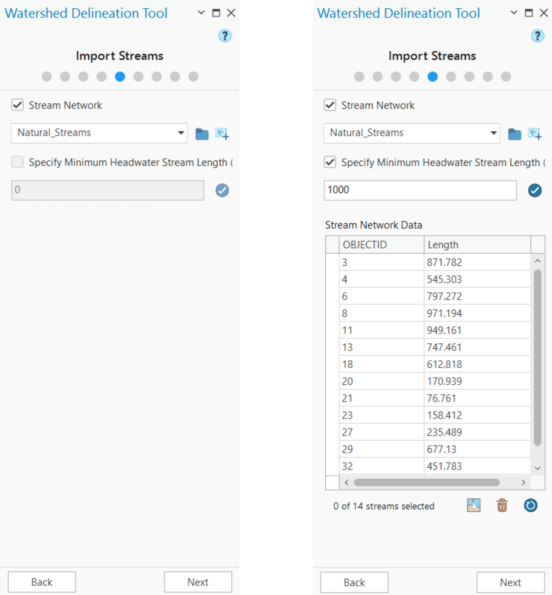 Figure 6.16 : Import Streams Window