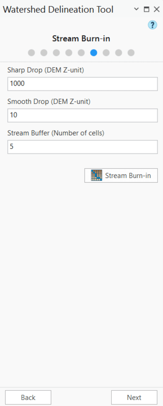 Figure 6.19 : Stream Burn-in Window