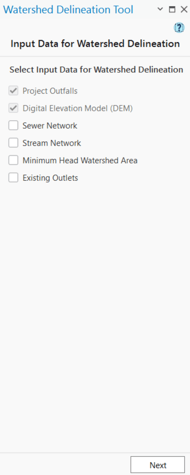 Figure 6.2 : Initial tool configuration window