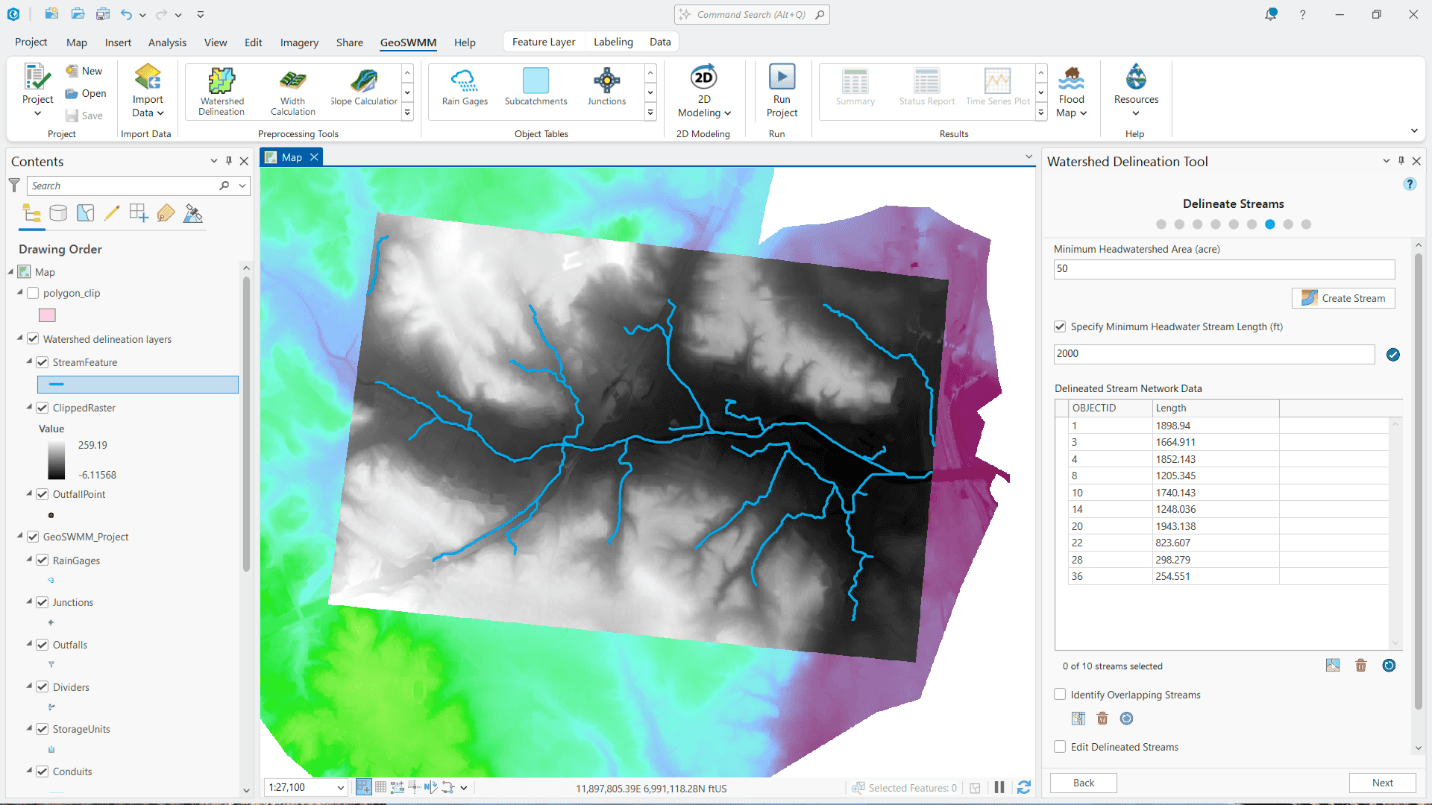 Figure 6.21 : Delineated Natural Streams