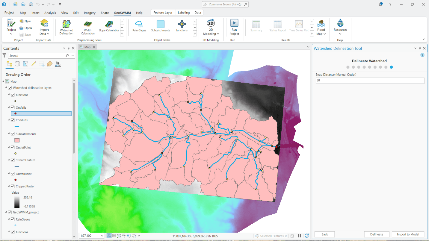 Figure 6.25 : Delineated Watershed