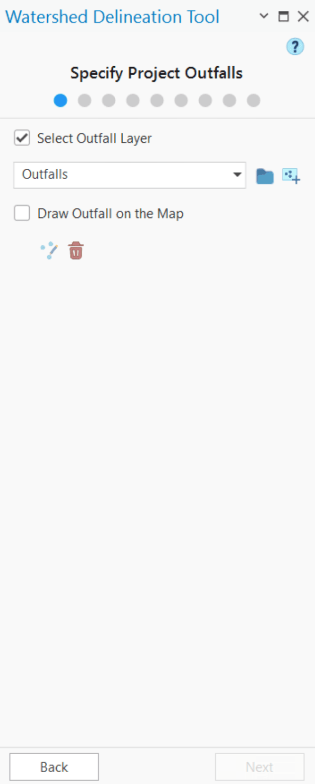 Figure 6.3 : Specify Project Outfalls