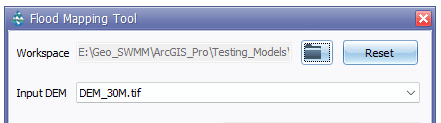 Figure 6.47 : The Primary input in Flood Mapping Tool