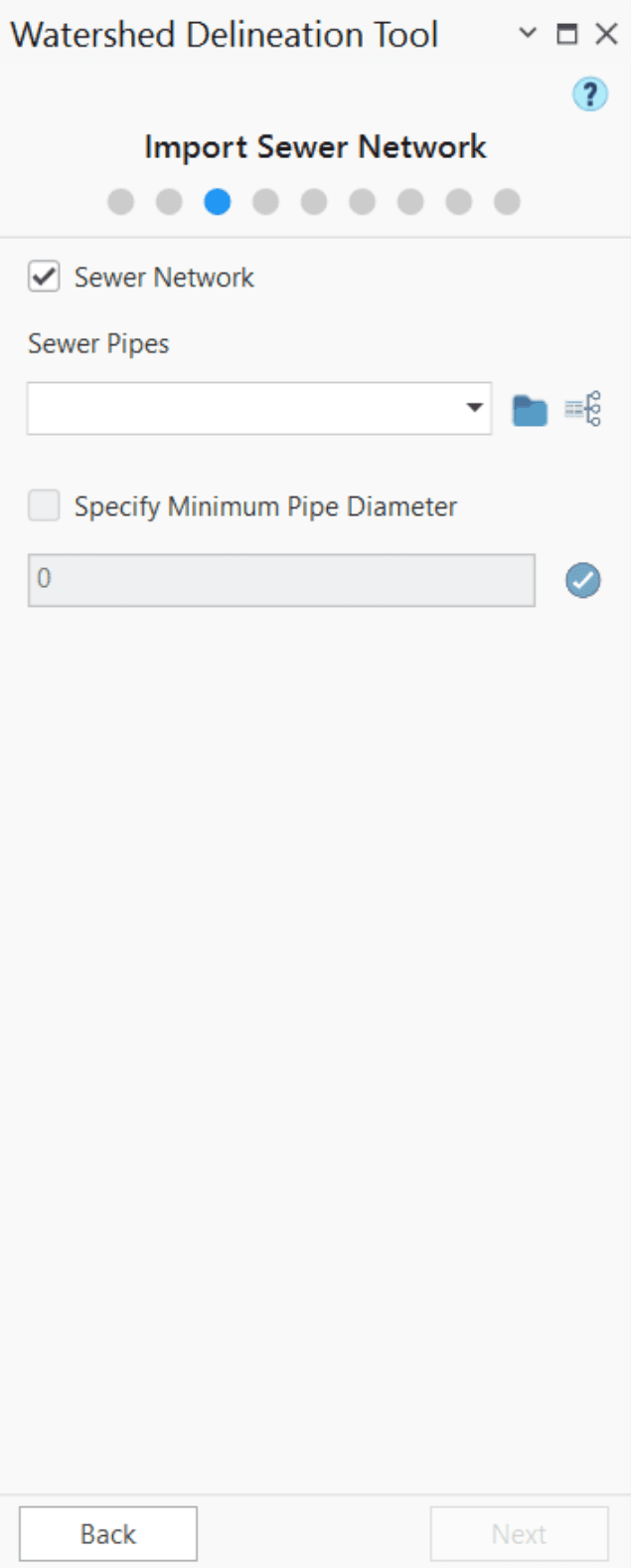 Figure 6.8 : Import Sewer Network Window