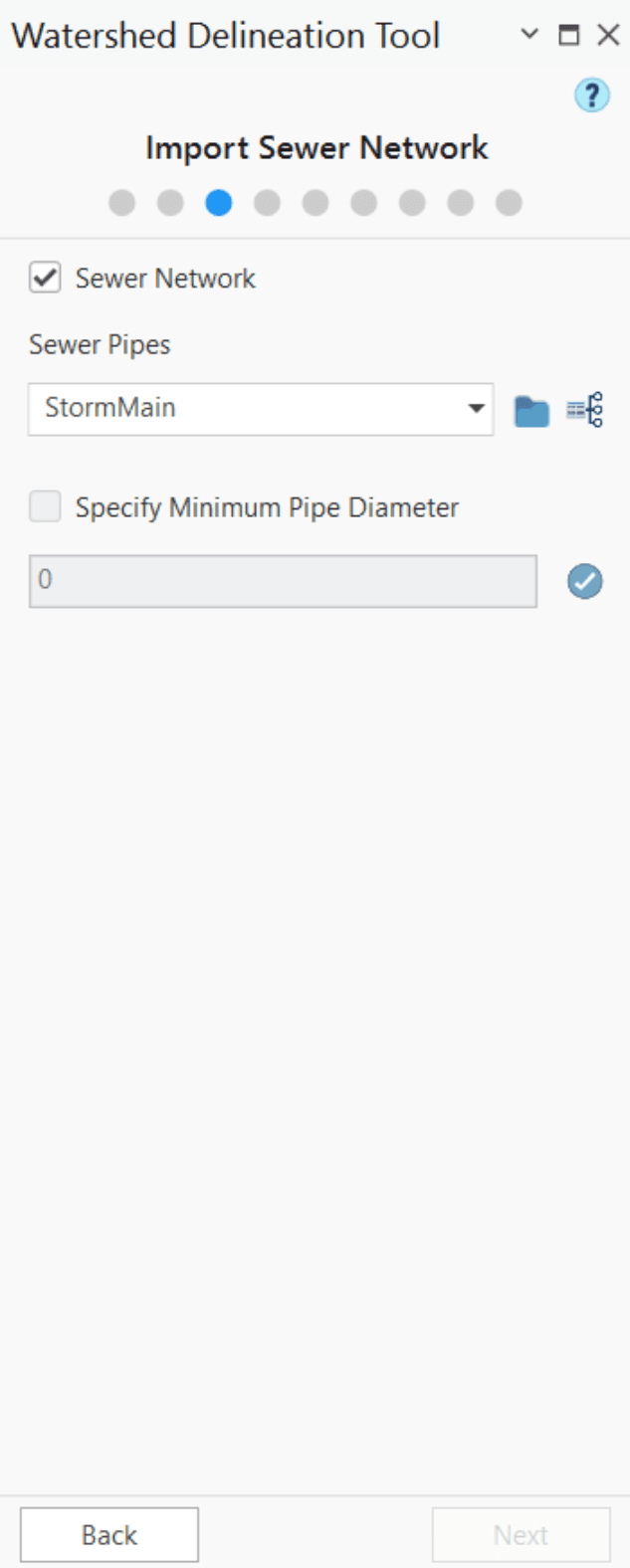 Figure 6.9 : Import Sewer Pipes