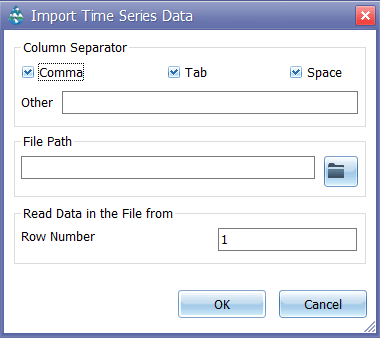 Figure 8.9 : Time Series file import setting