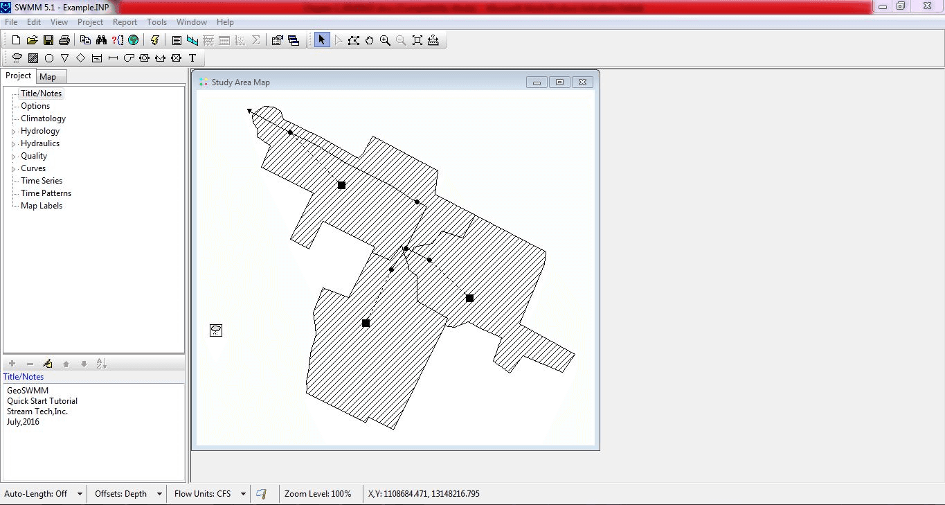 Fig 47: Model network file in EPASWMM