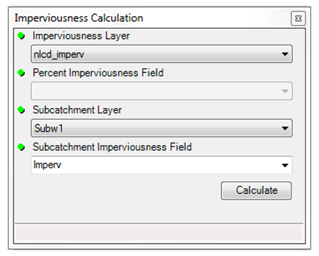 Fig.96: Subcatchment Imperviousness Calculation Tool window