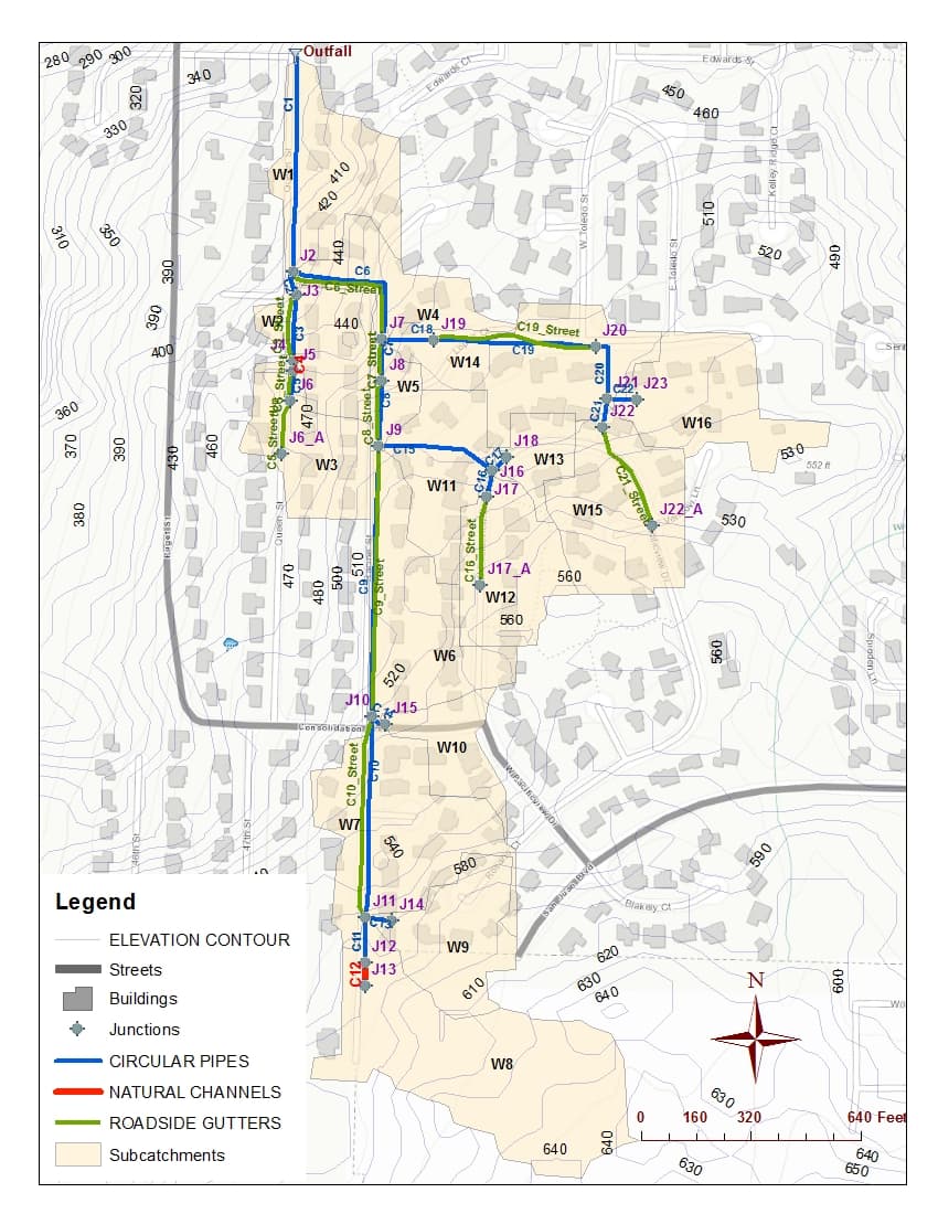 Figure 2.1 Layout for the dual drainage system of the study area.jpeg