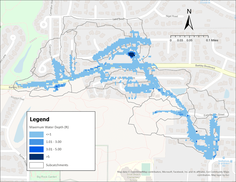 T10_Figure 2.7 : Maximum Flood Depth for 2-Year Return Period, 24-Hour Duration Rainfall.png