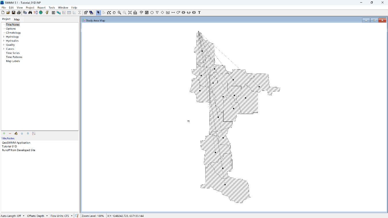 T1_Figure 2.10 Model Layout in EPASWMM for Developed Site.png