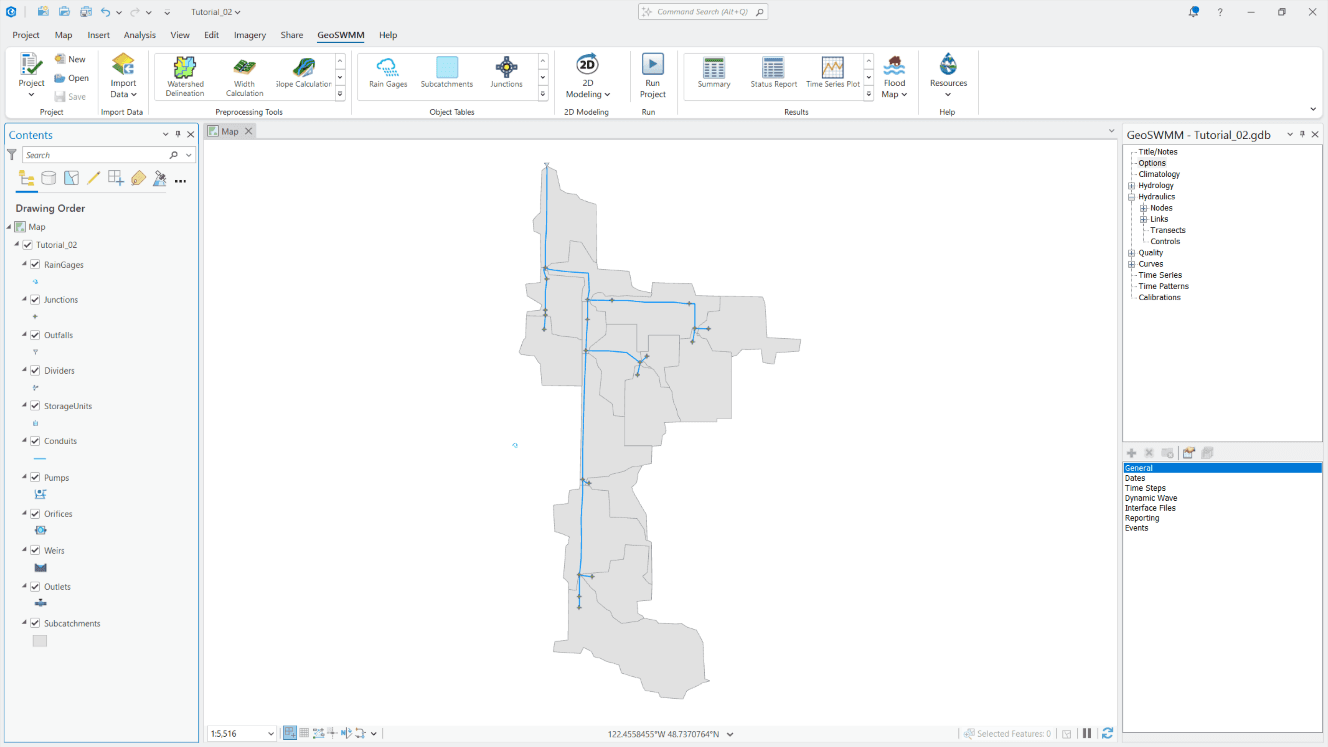 Figure 2.2 : Tutorial 02 opened in ArcGIS Pro 3.4.3