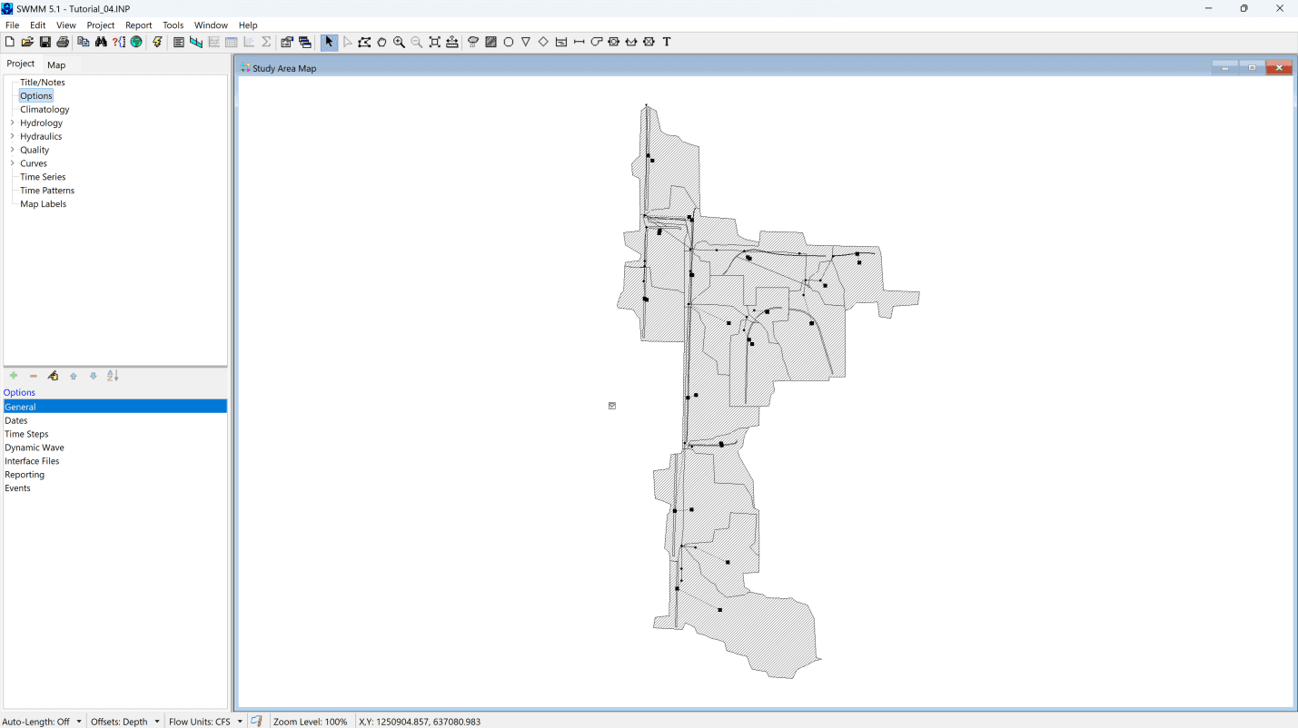 Figure 2.11: Model Layout in EPASWMM