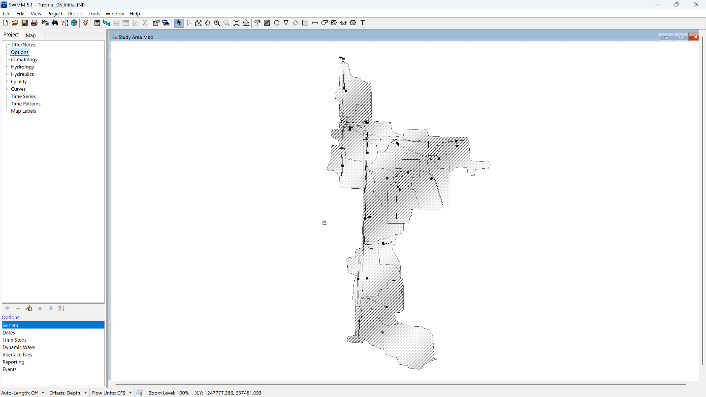 Figure 2.13: Model Layout in EPASWMM